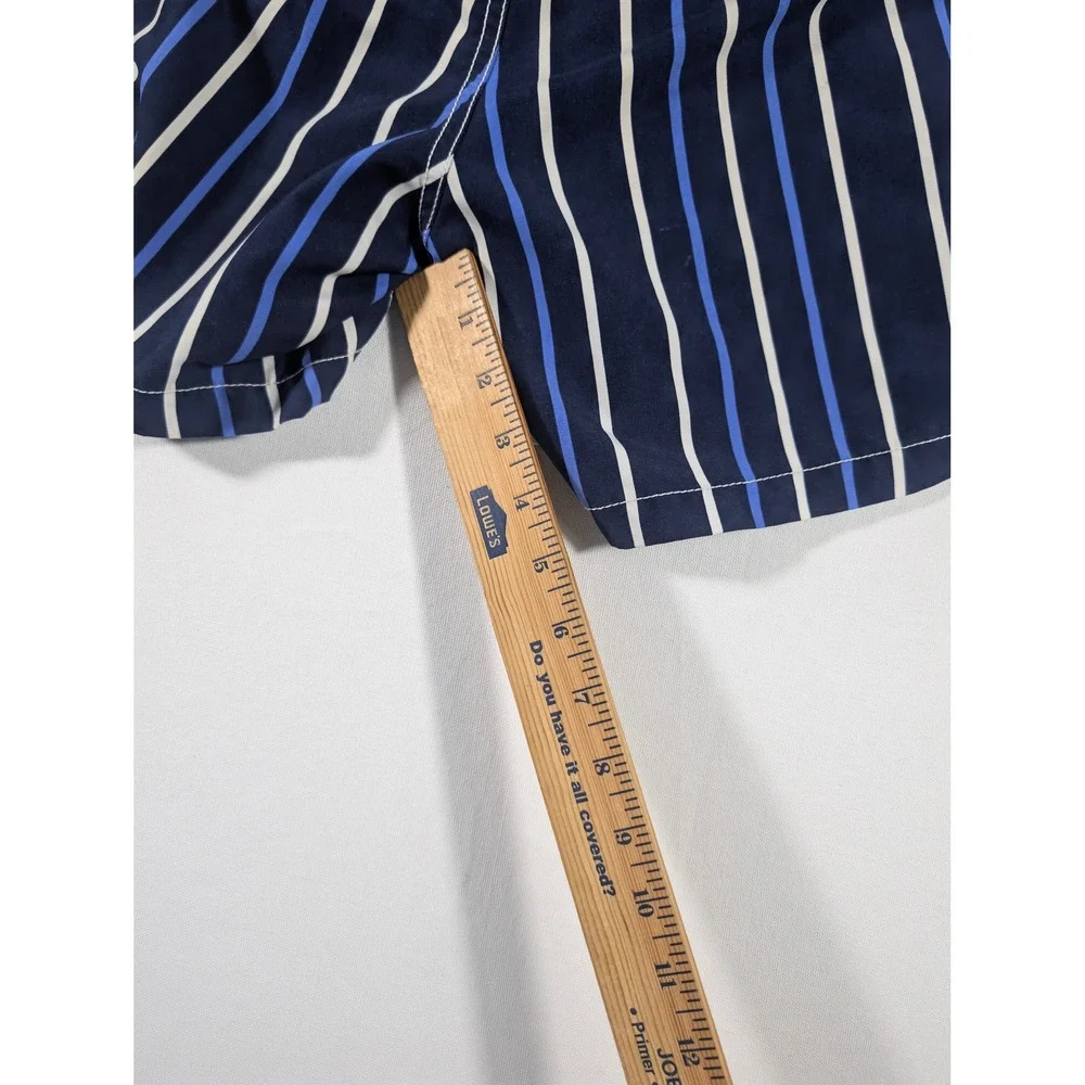 Polo Ralph Lauren Swim Trunks Mens XL Navy Blue Striped Mesh Lined Board Shorts